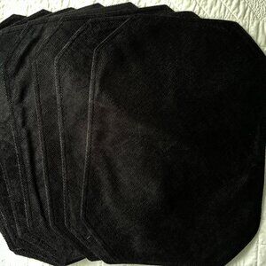BLACK FABRIC PLACEMATS  NEW